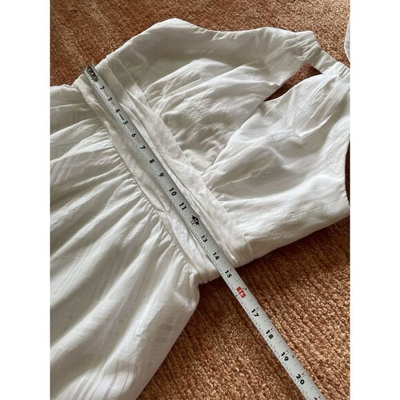 WHITE HOUSE BLACK MARKET WHITE SILK Blend SHINY  Lined HALTER MINI DRESS L - Picture 3 of 9